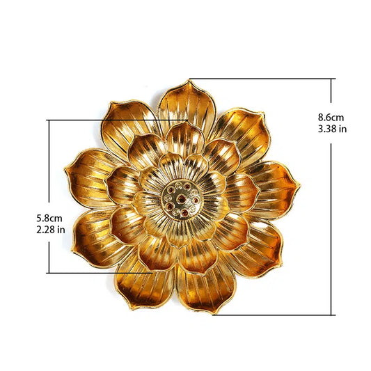Lotus Shaped Golden Incense Burner