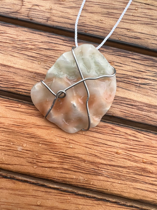 Abalone Shell Wire-wrapped Necklace