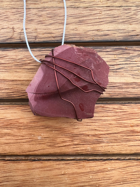 Red Mookite Wire-wrapped Necklace