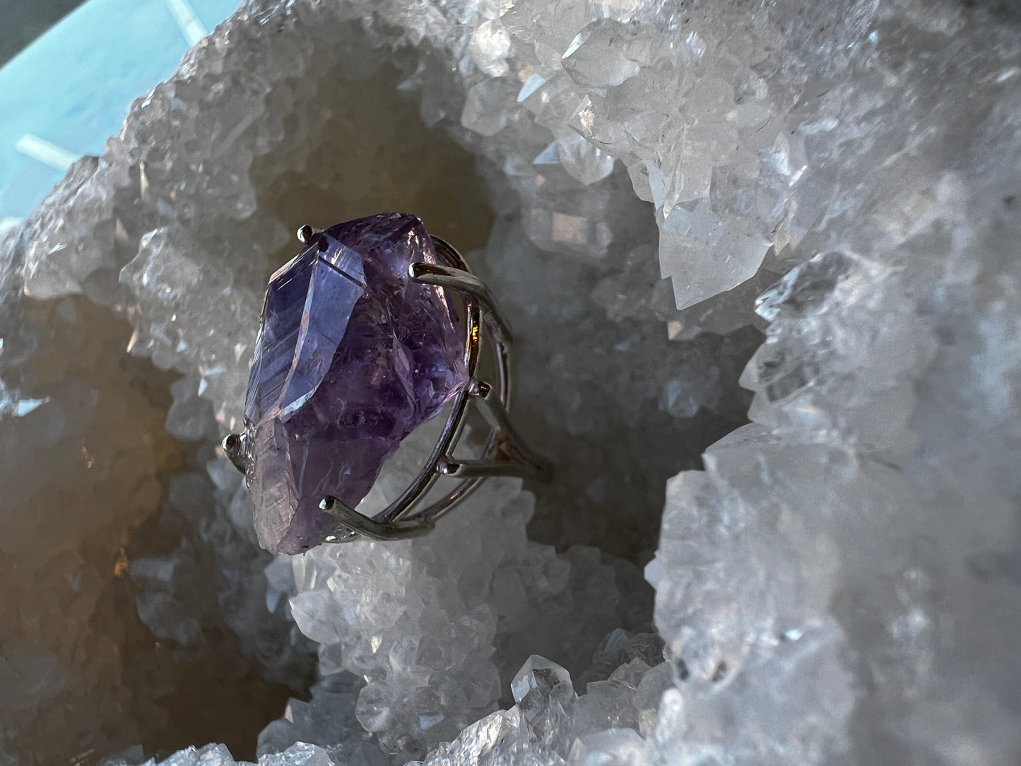 Amethyst (Rough) Sterling Silver Ring