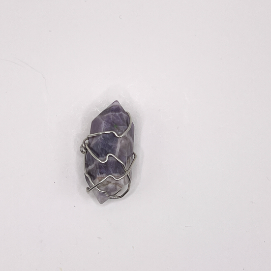 Amethyst Point Silver Wire-wrapped Necklace
